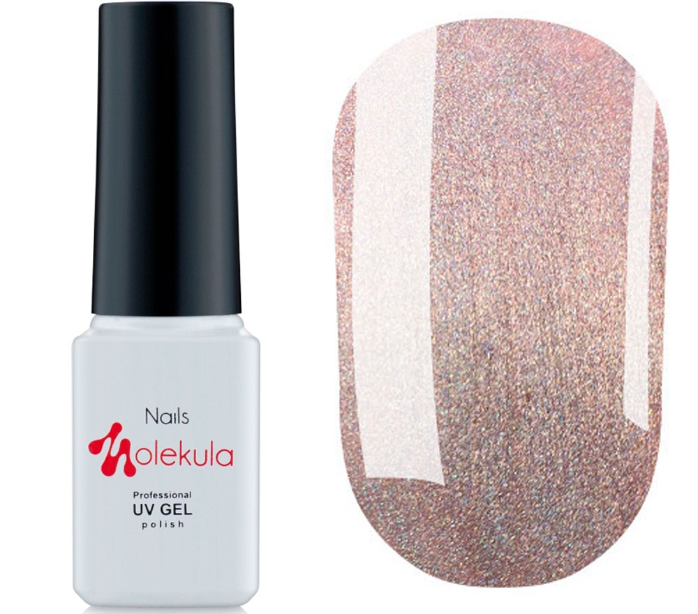 Molekula HOLOGRAPHIC gel varnish No. 551 (beige-pink with holographic microgloss), 6 ml
