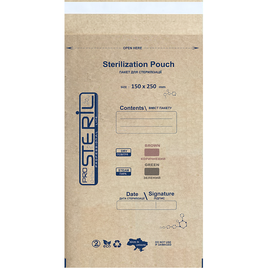 ProSteril Air sterilization kraft bags, transparent 75x150 mm, 100 pcs/pack