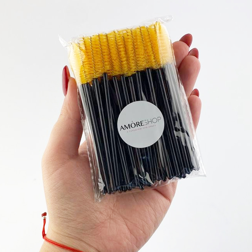 Hair brush, nylon, yellow on a black base (50 pcs/pack)