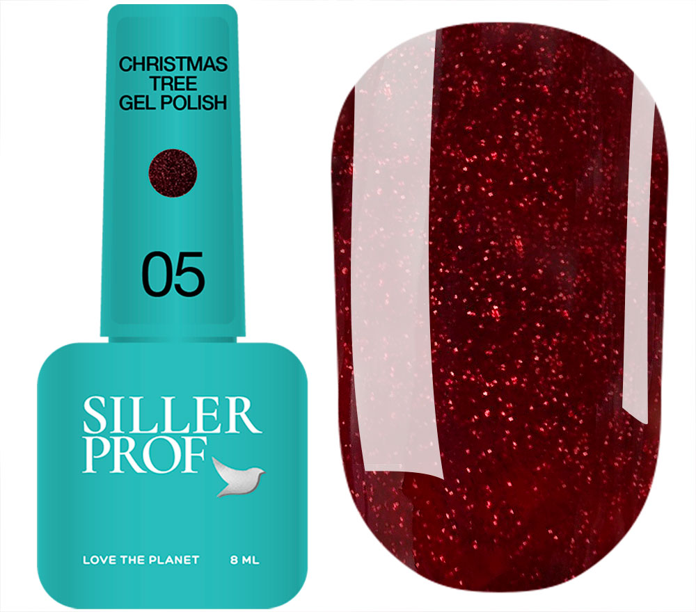 Siller gel varnish No. 037 (warm red, enamel), 8 ml