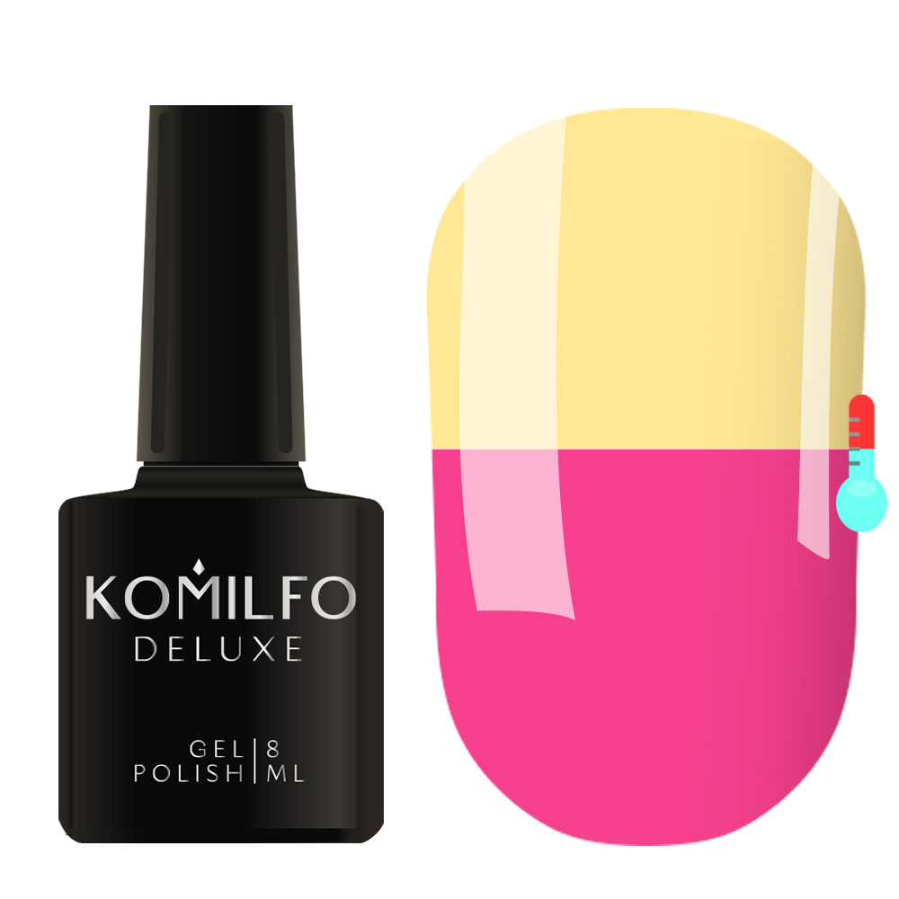 Gel Polish Komilfo DeLuxe Termo C015 (calm pink, when heated - warm yellow), 8 ml