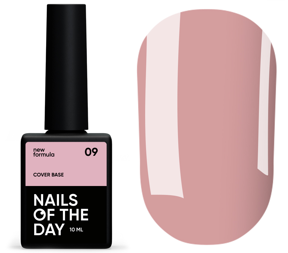 Nails Of The Day База для нігтів Cover base №09 (нюдово–рожевий), 10 мл Nails Of The Day База для нігтів Cover base №09 (нюдово–рожевий), 10 мл