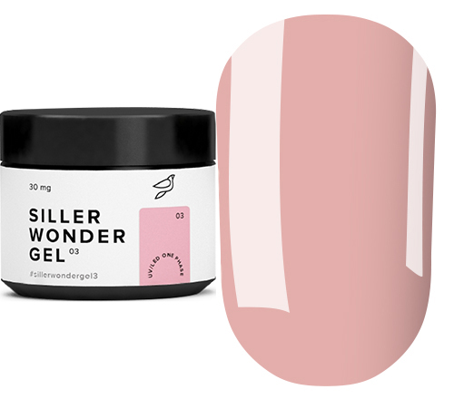 Siller Single-phase LED/UV Wonder Gel Nail Gel No. 03 (pink-beige), 30 ml Siller Single-phase LED/UV Wonder Gel Nail Gel No. 03 (pink-beige), 30 ml