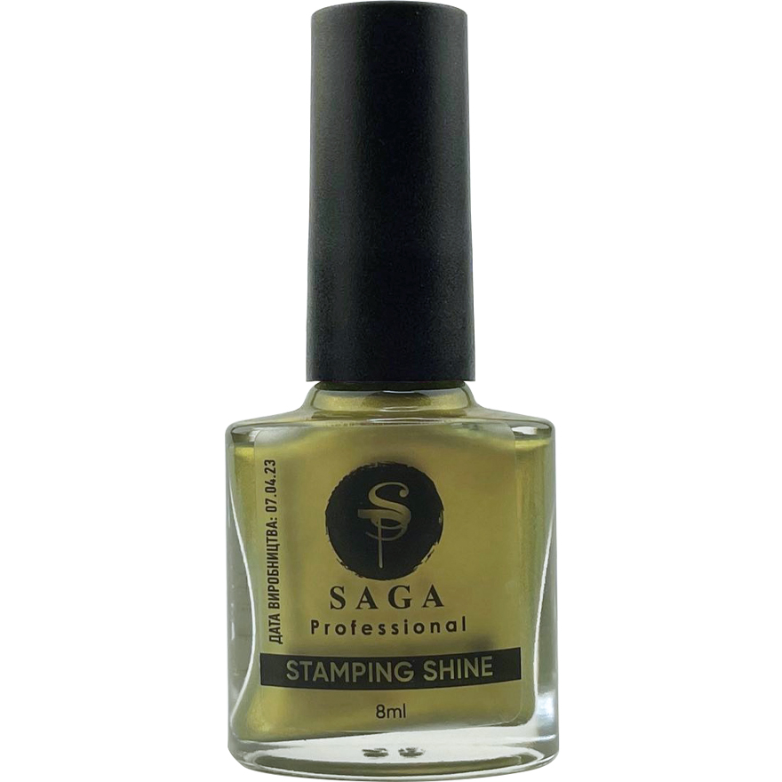 SAGA professional varnish paint for stamping 07 (olive, chrome), 8 ml
