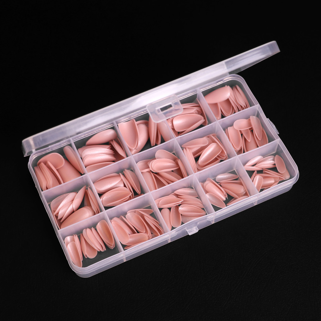 Komilfo SoFast Nail Froms Nude Almond - gel forms for extension, 300 pcs