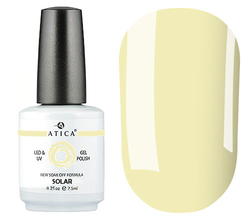 Gel varnish Atica Solar GPM167 (light yellow, enamel), 7.5 ml