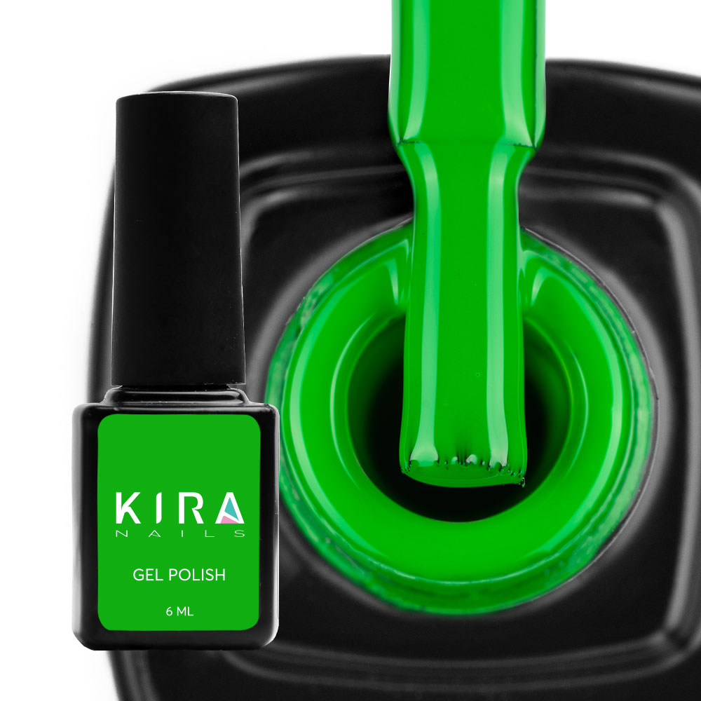 Гель-лак Kira Nails №181 (трав'яний зелений, емаль), 6 мл