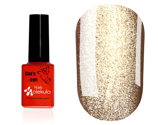 Molekula 9D Cats eye gel varnish No. 913 (light gold, magnetic), 6 ml