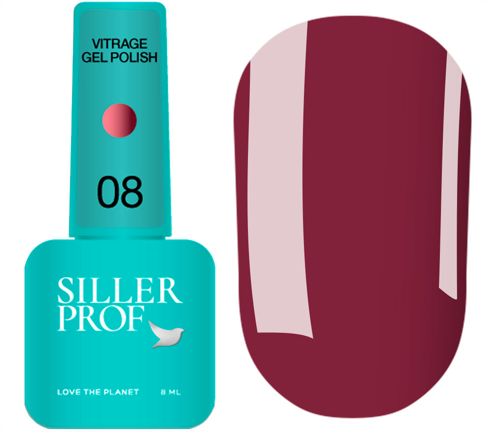 Siller gel varnish No. 037 (warm red, enamel), 8 ml