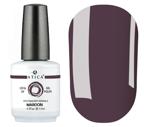 Atica Maroon GPM18 gel varnish (dark purple, enamel), 7.5 ml