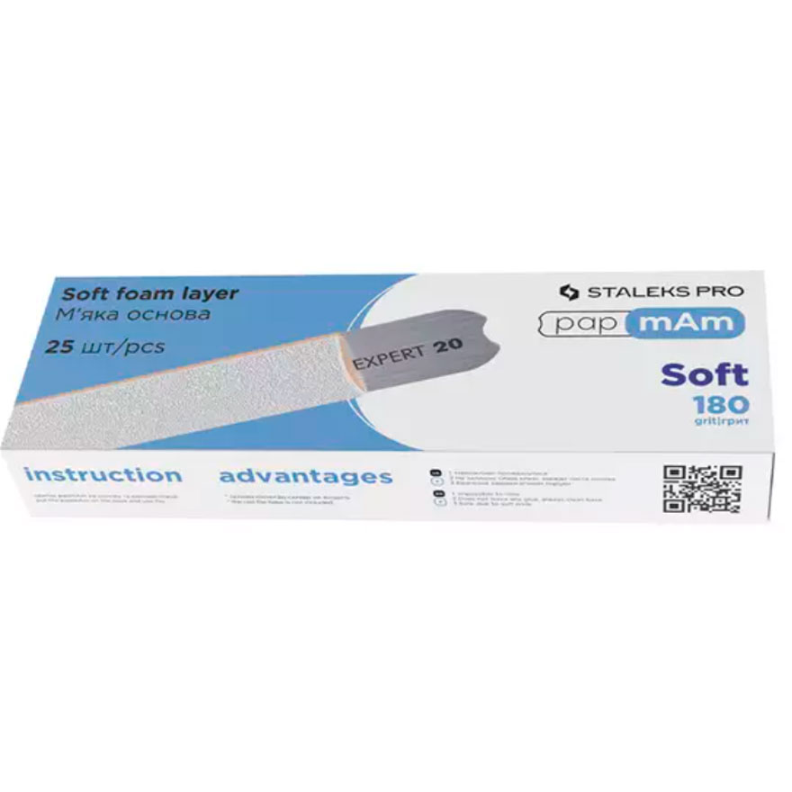 Staleks Pro - Replacement files white (soft base) papmAm EXPERT 20 180 grit (25 pcs)