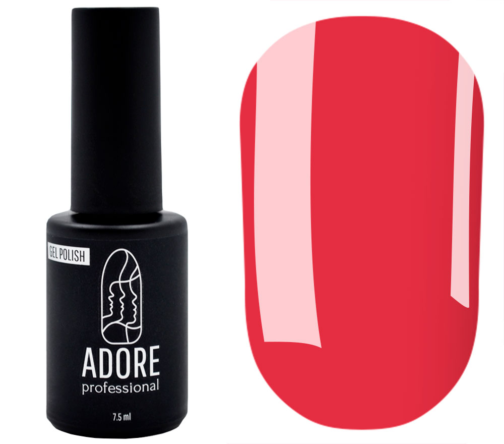 Gel polish ADORE Professional №185 (pink-red, enamel), 8 ml