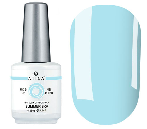 Atica GPM103 Summer Sky gel varnish (summer blue, enamel), 7.5 ml