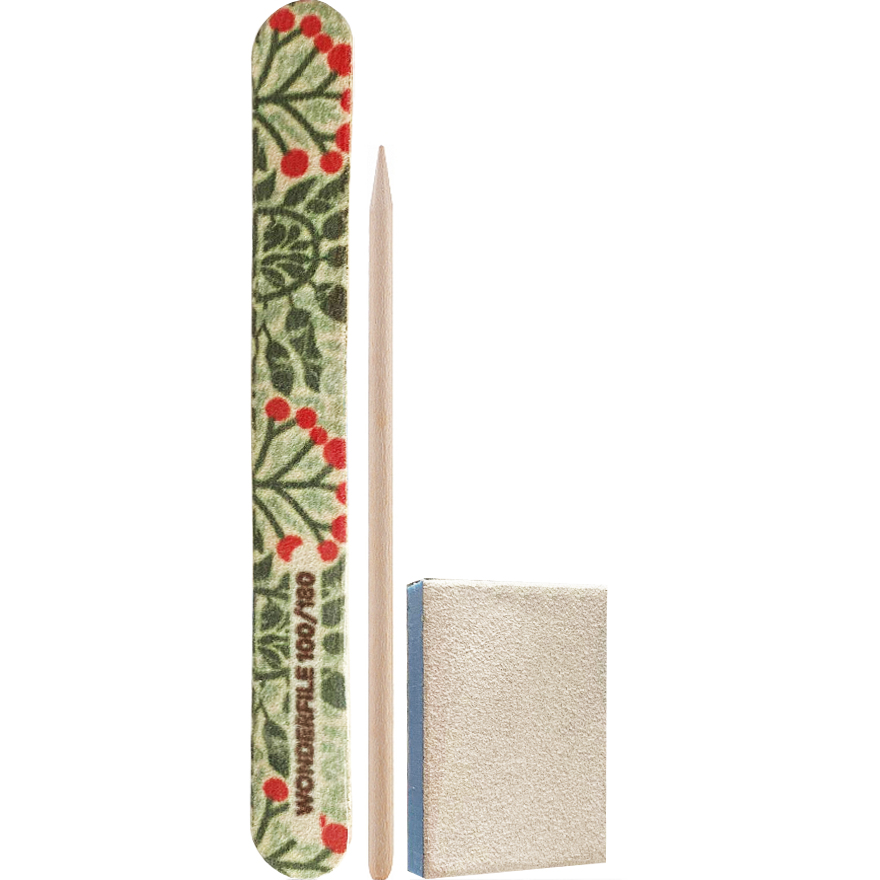 Wonderfile disposable manicure set (nail file with print 100/180, buff 180/240, orange stick) Wonderfile disposable manicure set (nail file with print 100/180, buff 180/240, orange stick)