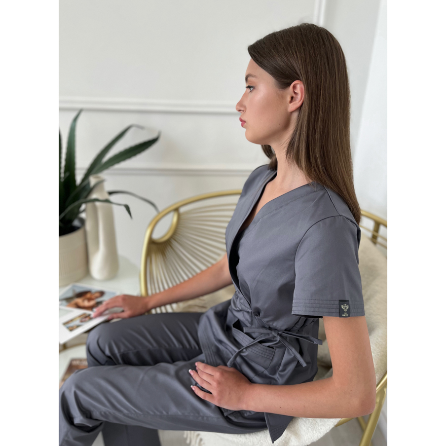 Suit for master manicurist 1981, light wet asphalt, size 46