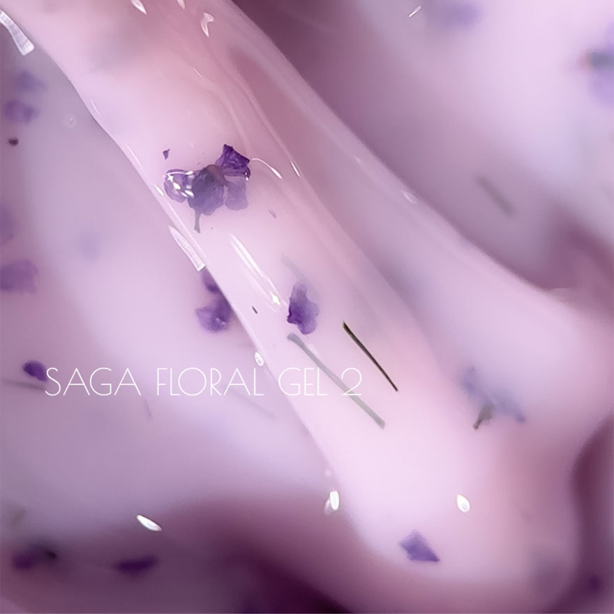 SAGA гель для ногтей цветочный professional Liquid Floral gel 02, 15 мл