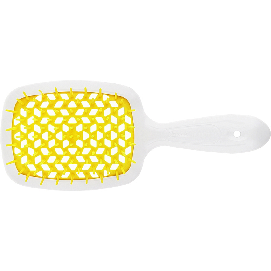 Janeke Superbrush Гребінець для волосся Біла з Жовтим Janeke Superbrush Гребінець для волосся Біла з Жовтим