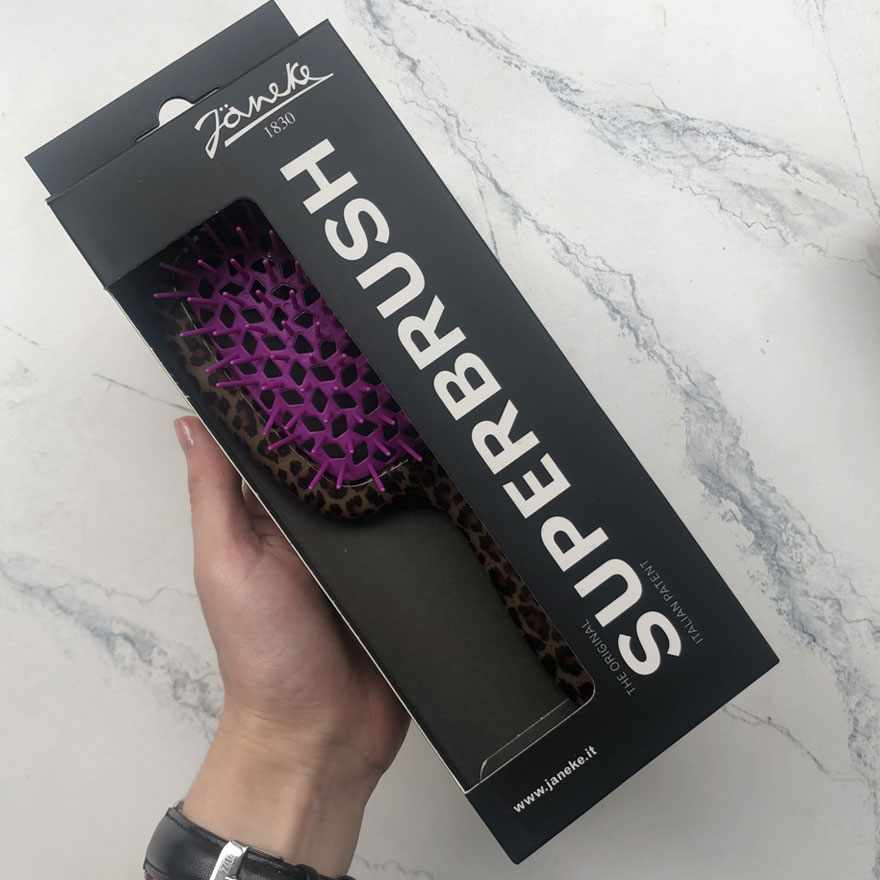 Janeke Superbrush Leopard Purple Hairbrush