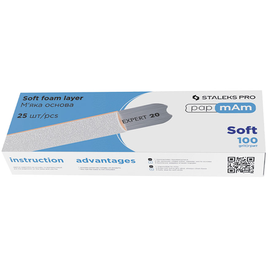 Staleks Pro - Replacement files white (soft base) papmAm EXPERT 20 100 grit (25 pcs)