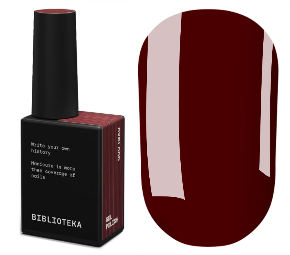 BIBLIOTEKA Гель-лак № 47 Oxblood - Темний червоно-бордовий, 10 мл BIBLIOTEKA Гель-лак № 47 Oxblood - Темний червоно-бордовий, 10 мл