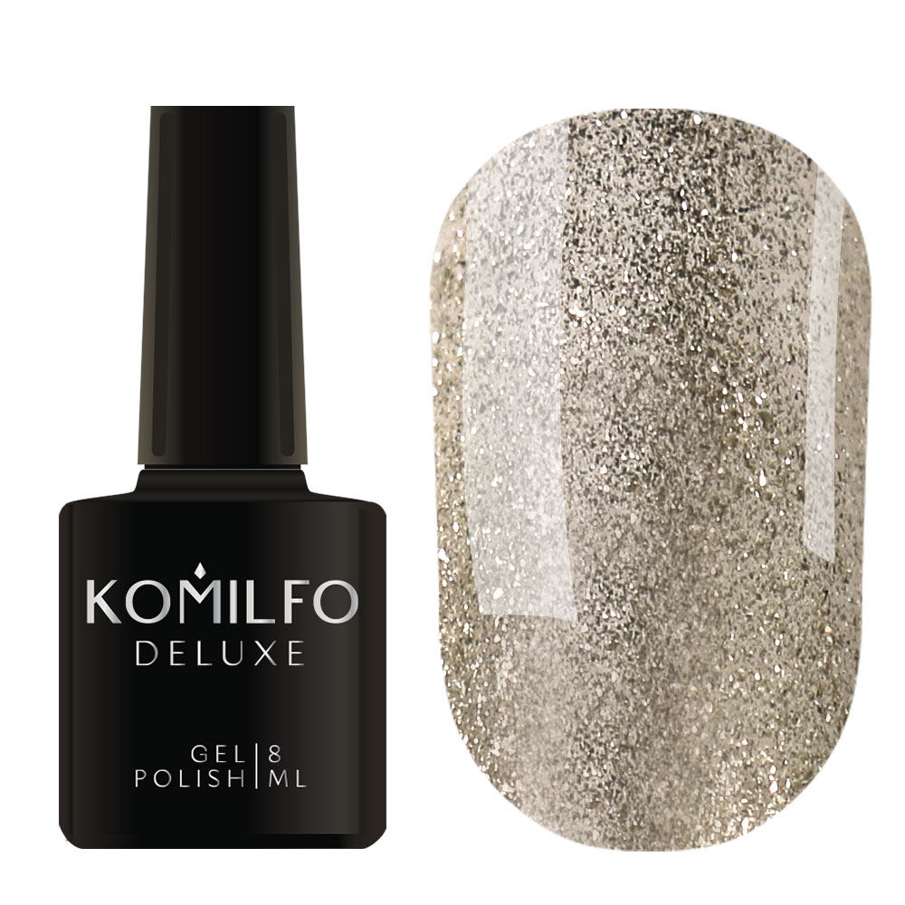 Gel varnish Komilfo DeLuxe Termo C003 (light brown, when heated - bright light green), 8 ml