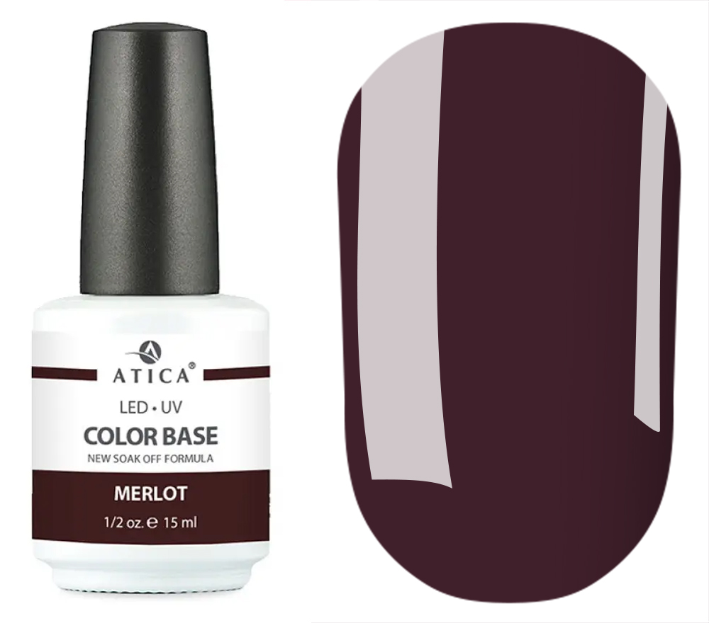 Atica Nail base Color Base Gel Merlot (soak off), 15 ml