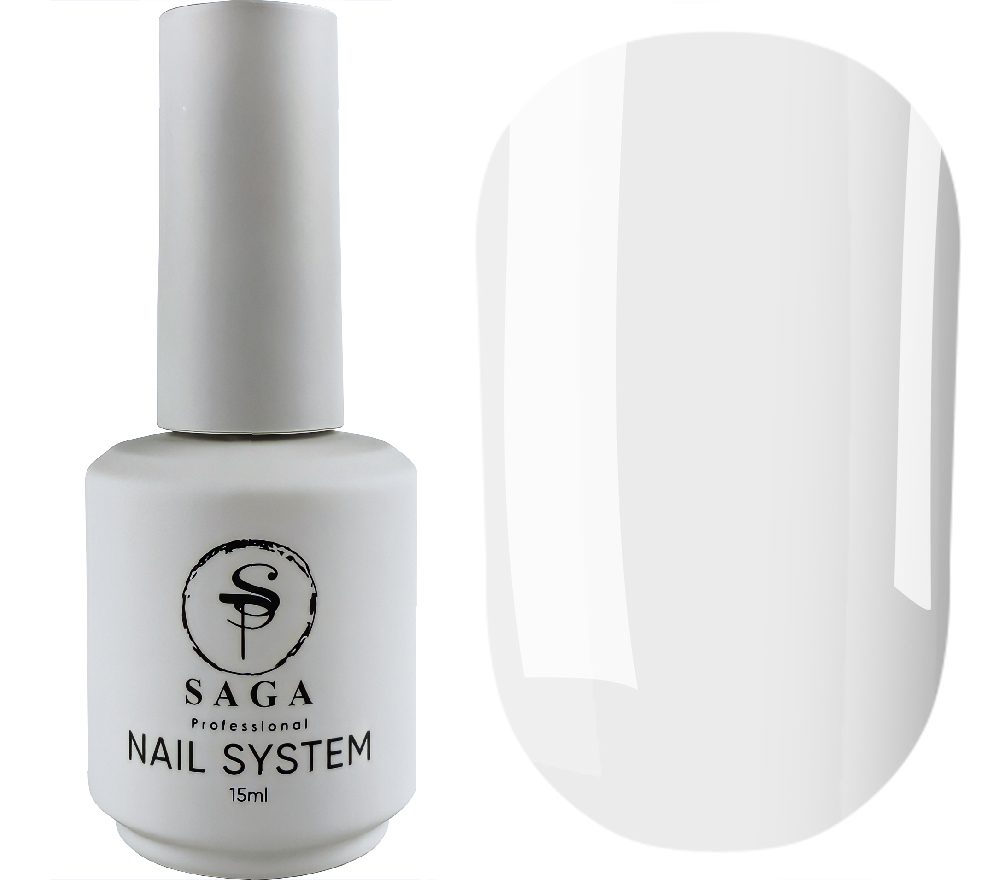 SAGA professional Base Elastic with brush - 1 (milky), 15 ml