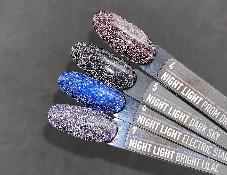 Гель-лак NUB NIGHT LIGHT NL6 (синій, світловідбиваючий), 8 мл