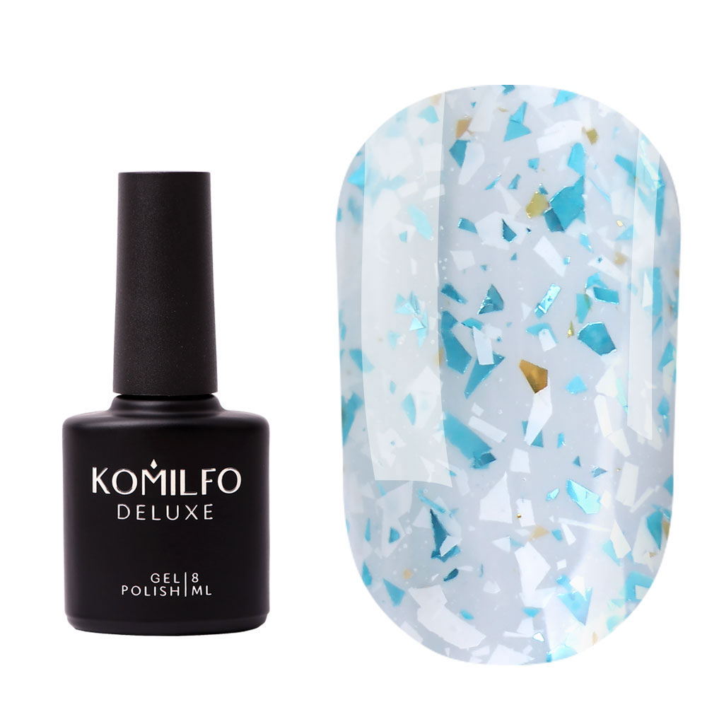 Komilfo Glassy Base GB004 (white-blue with flakes), 8 ml Komilfo Glassy Base GB004 (white-blue with flakes), 8 ml