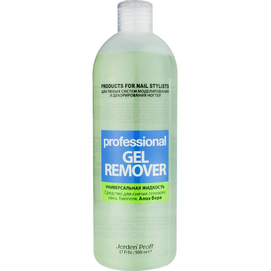Jerden Proff Gel Remover emulsion for removing gel polish and biogel, Aloe vera, 500 ml