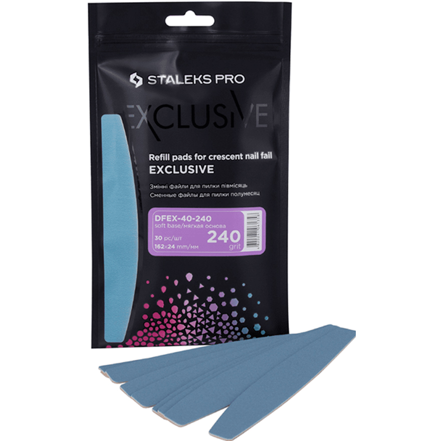 STALEKS PRO - set of removable files for crescent file (soft base) EXCLUSIVE 40 240, 30 pcs