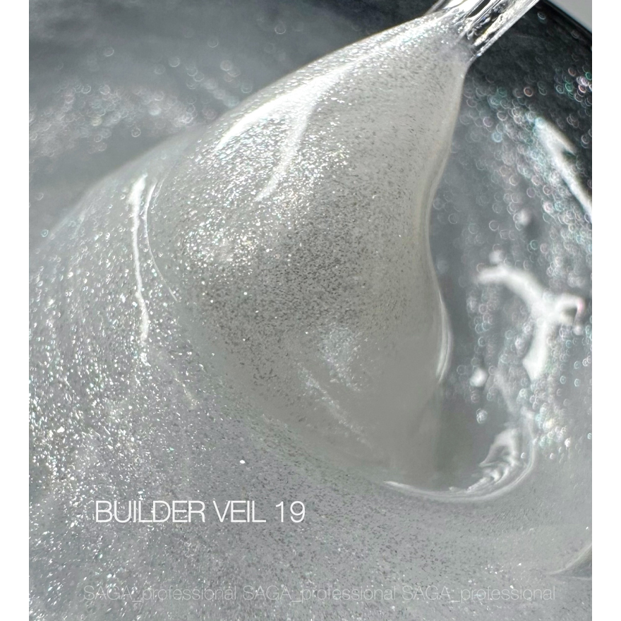 SAGA professional Builder Gel Veil 19 (молочно-белый с шиммером), 15 мл