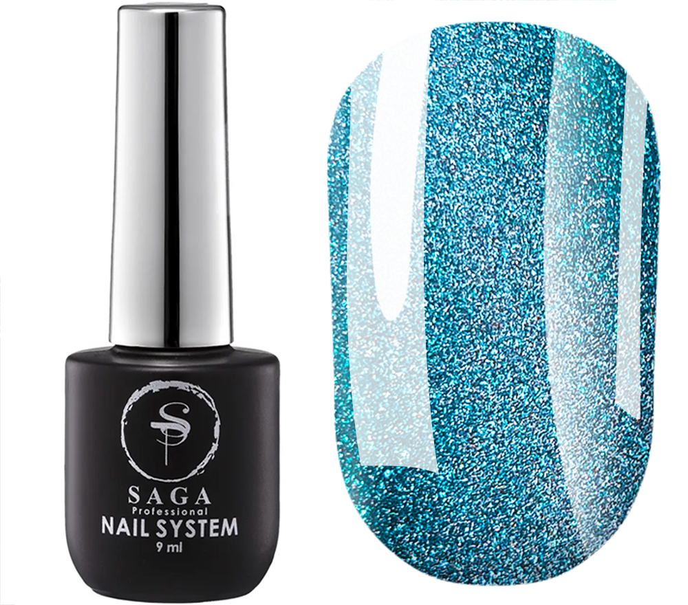 SAGA professional gel polish CAT SHINE 06 (blue), 9 ml