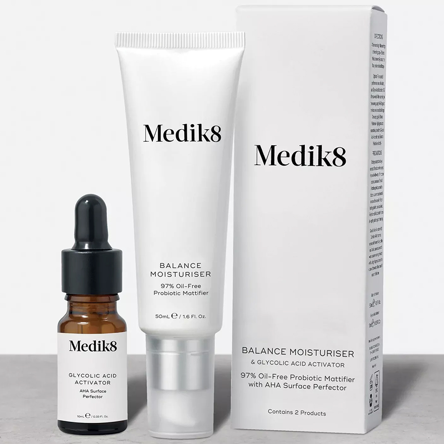 Medik8 Oil-free moisturizing cream with ANA probiotics and a matting effect Balance Moisturizer & Glycolic Acid Activator, 50 ml