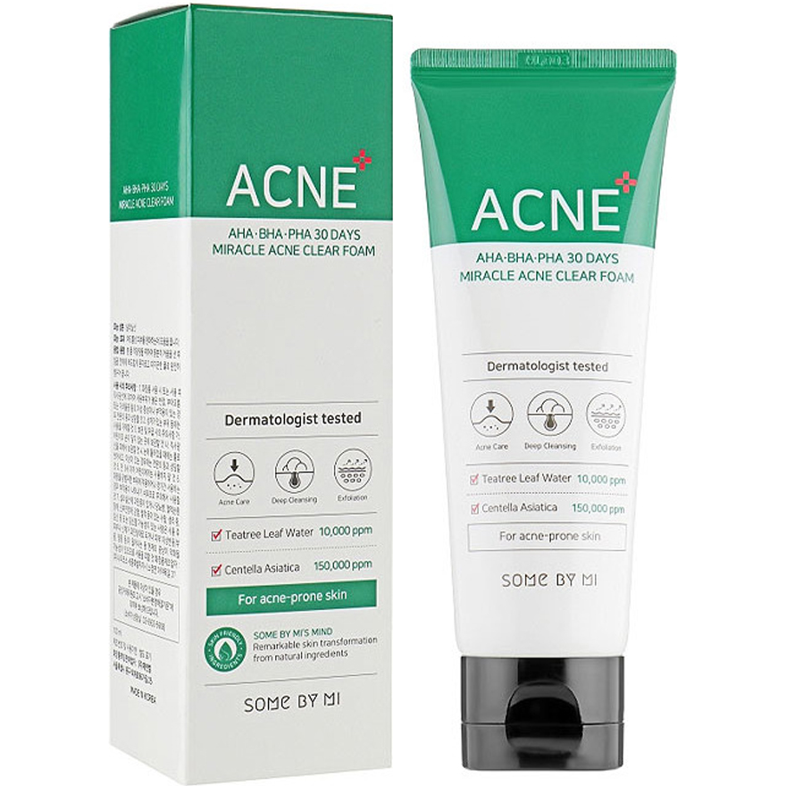 Some By Mi AHA-BHA-PHA 30 Days Miracle Acne Clear Foam Очищаюча піна для вмивання, 100 мл