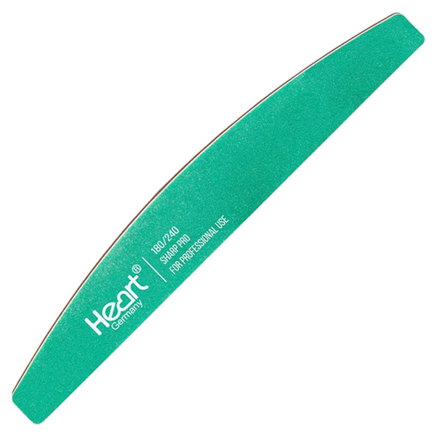Пилка для нігтів HEART Half SHARP PRO 180/240 (Зелене полотно)