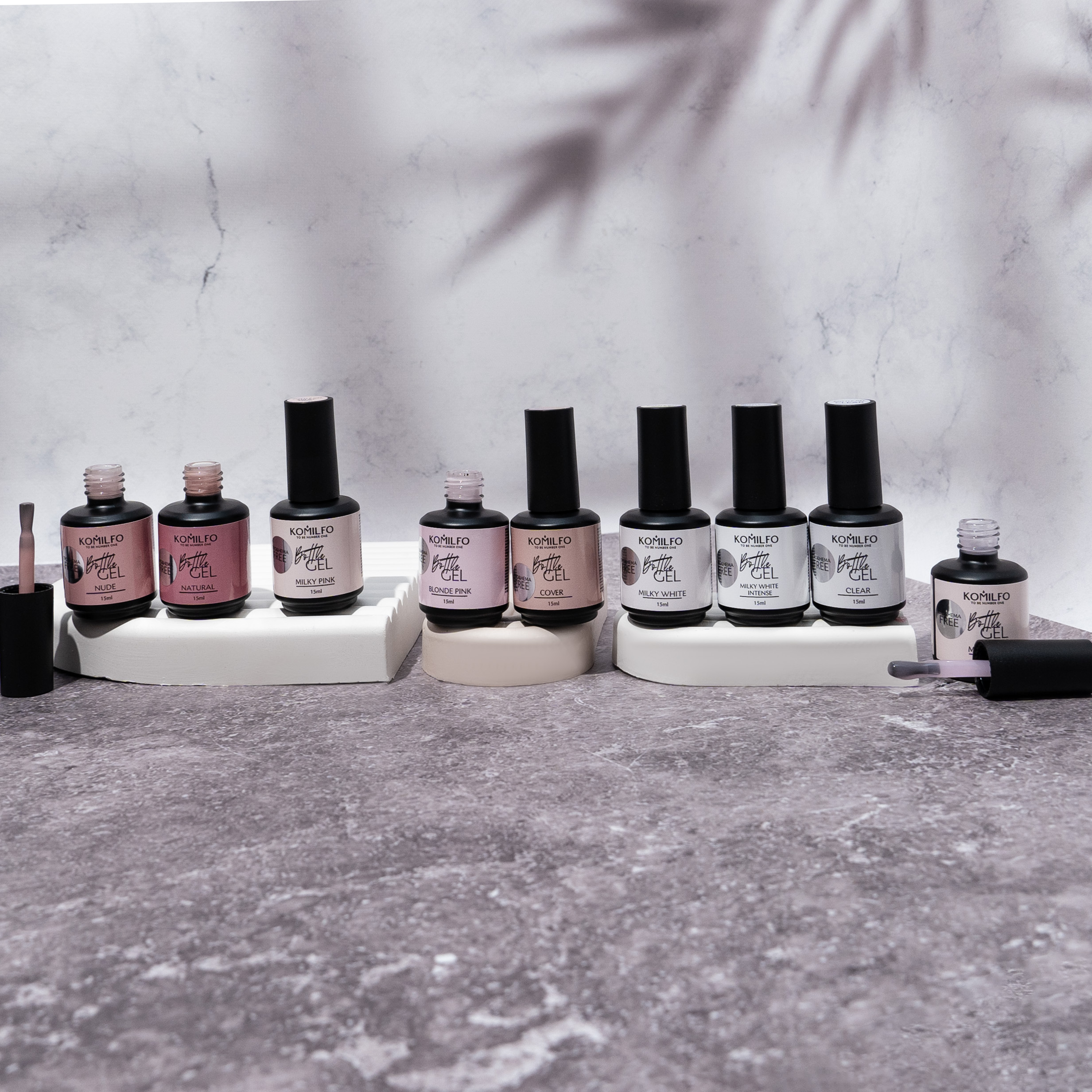 Komilfo Bottle Gel Milky HEMA/TPO free, жидкий гель для ногтей, 15 мл
