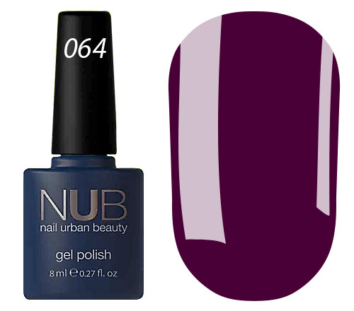 Гель-лак NUB 064 Crestaire (глибокий темно-ліловий, емаль), 8 мл