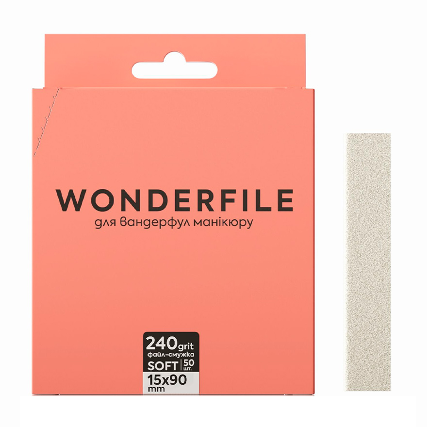 Wonderfile File strip in white on foam 90x15mm -240 grit for saw 130x15 mm (50 pcs/pack)