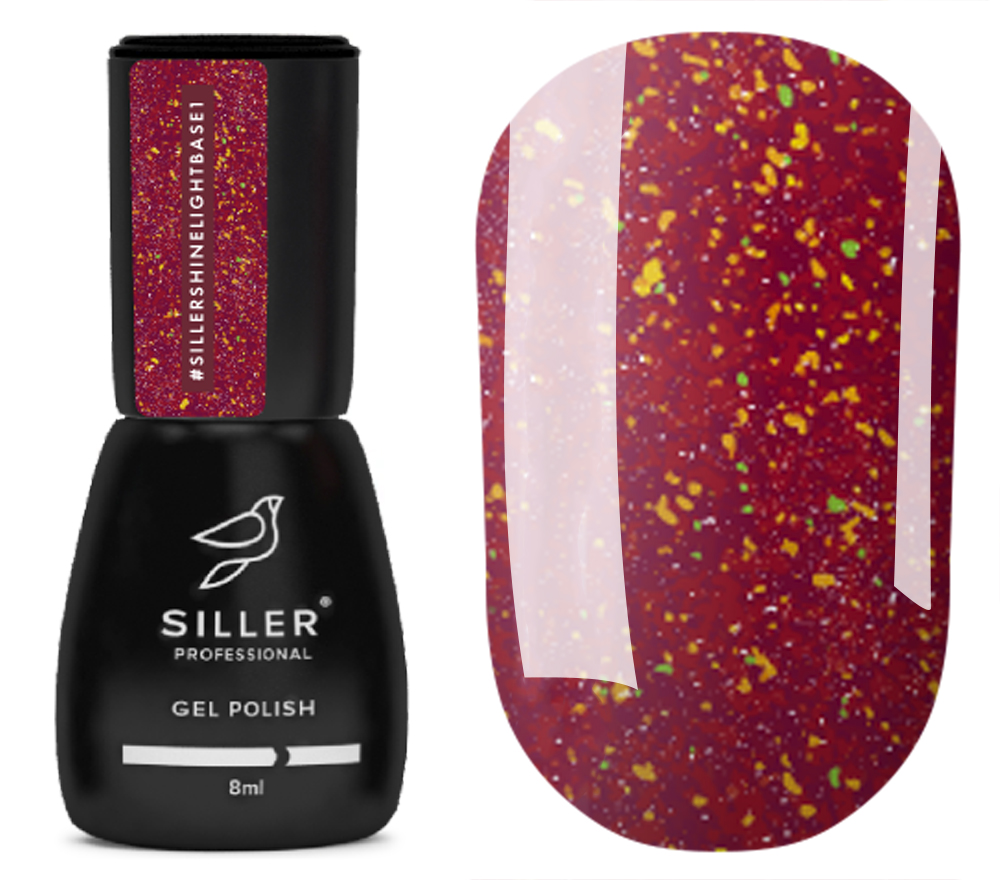 Siller Reflective Nail Base Shine Light Base No. 01 (red), 8 ml