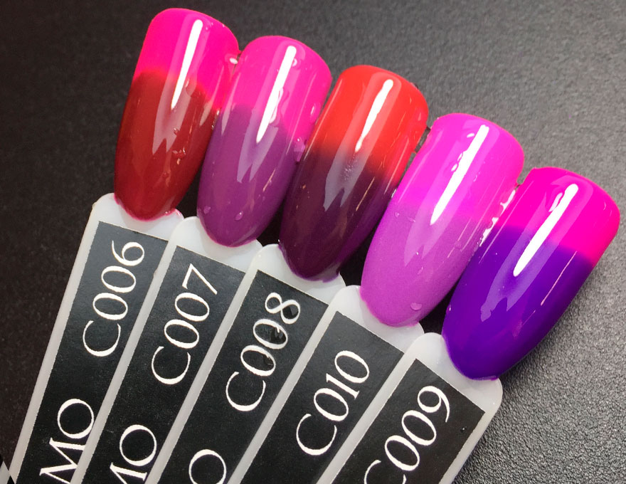 Gel varnish Komilfo DeLuxe Termo C010 (lilac-pink, when heated - pink), 8 ml