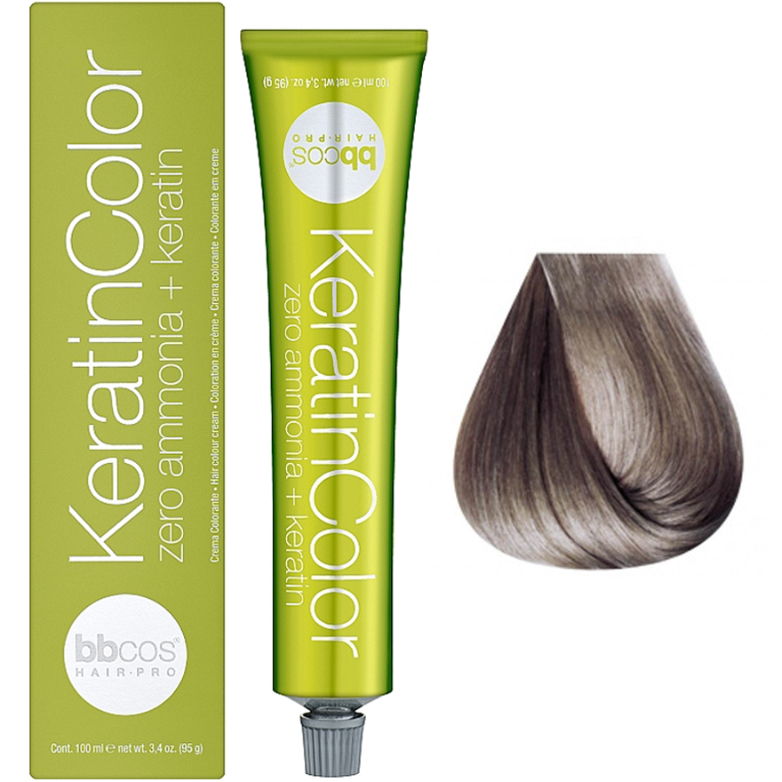 Bbcos Keratin Color Cream hair dye 8/21 blond light ash purple, 100 ml