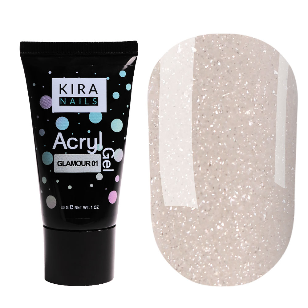 Kira Nails Acryl Gel Glamour 01, 30 г