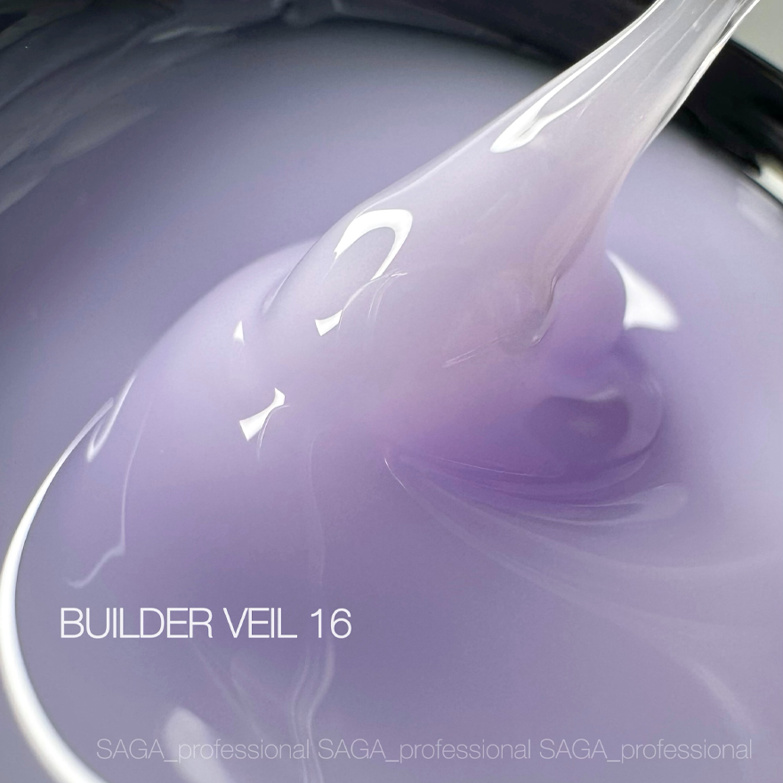 SAGA professional Builder Gel Veil 16 (сиреневый), 15 мл