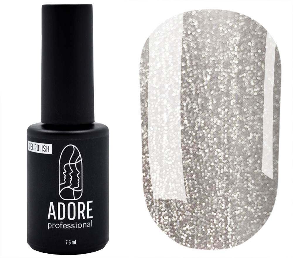 Gel polish ADORE Professional No. 459 (silver, cat's eye), 8 ml Gel polish ADORE Professional No. 459 (silver, cat's eye), 8 ml