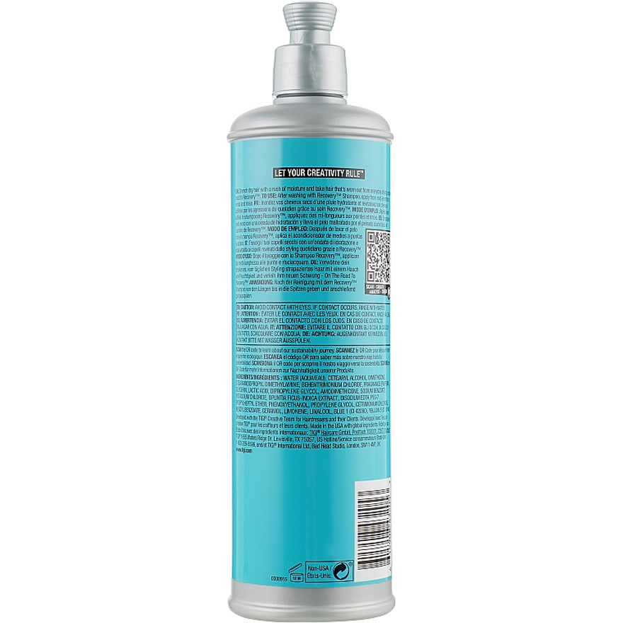 TIGI Bed Head Recovery Conditioner Кондиционер увлажняющий для сухих или поврежденных волос, 400 мл