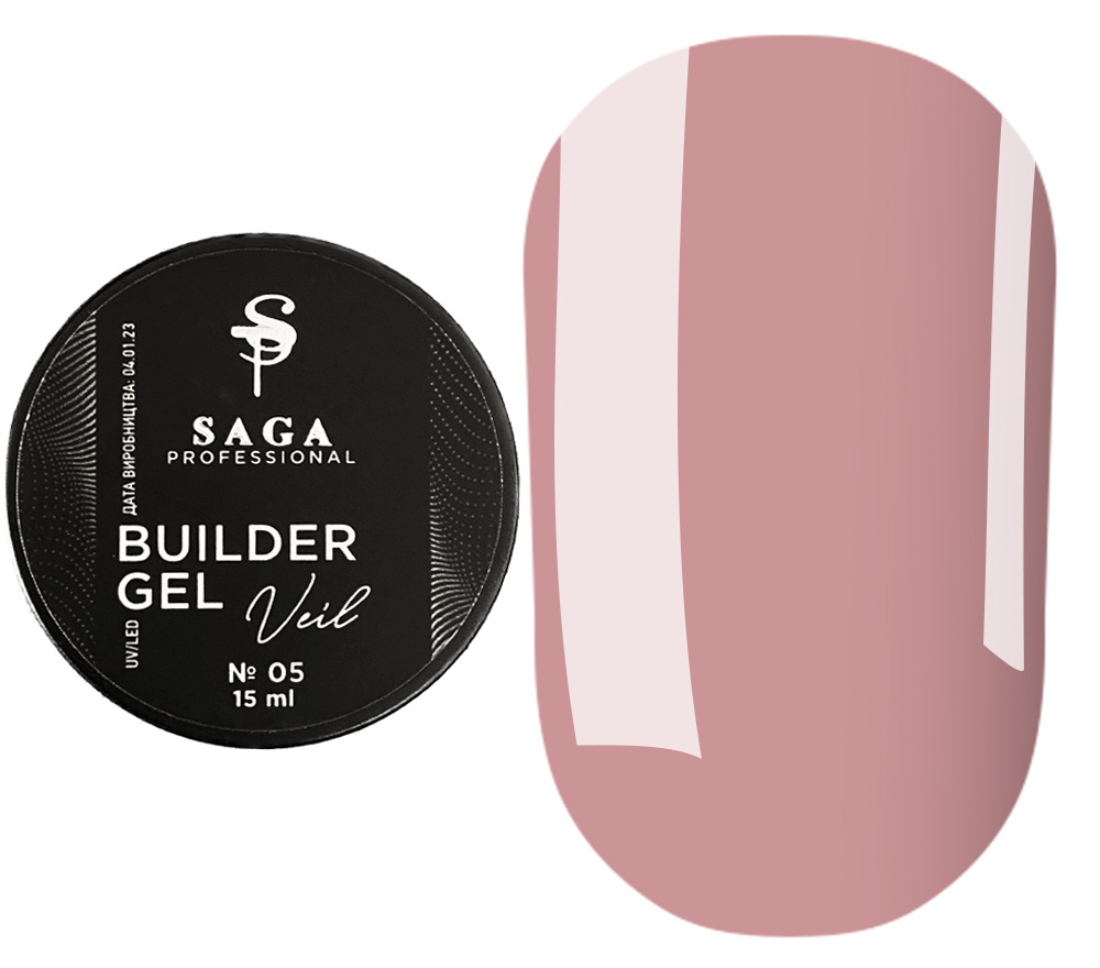 SAGA professional Builder Gel Veil 05 (коралловый), 15 мл