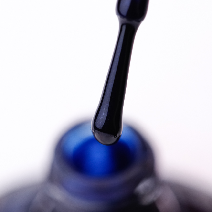 NUB 041 Hurricane Blue nail polish (very dark blue-violet, micro-shine), 14 ml