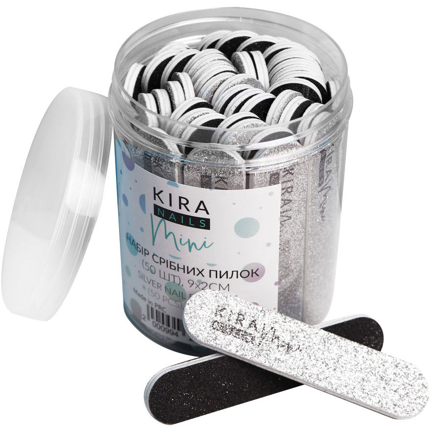 Kira Nails Set of silver nail files 9 x 2 cm, 120 grit, 50 pcs.