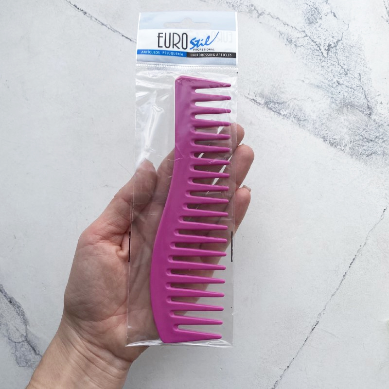 EUROstil Combined comb for fuchsia hairstyle modeling